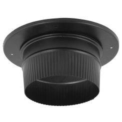 DuraVent DuraBlack 8 Inch Diameter Snap-Lock Adapter with Trim - Ceiling Support Box Installations