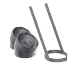 DuraVent DuraChimney 8-Inch Inner Diameter Stainless Steel Elbow Kit with Galvalume Outer Wall - 30 Degree
