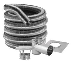 DuraVent DuraFlex 6 Inch Diameter 316 Stainless Steel Tee Kit - 25 Foot Length