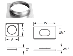 DuraVent DuraLiner Oval Stove Connector for Dura liner 8 inch Pipe - 8DLR-FCNO
