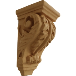 Ekena Millwork 2 1/4 Inch Extra Small Acanthus Wood Corbel