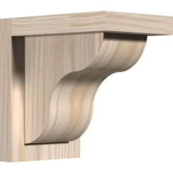 Ekena Millwork 7 1/2 Inch Smooth Carmel Corbels with Backplate
