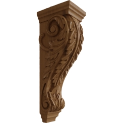 Ekena Millwork 6 1/2 Inch Small Jumbo Acanthus Wood Corbel