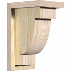 Ekena Millwork 6 Inch Alpine Rough Sawn Corbel with Backplate