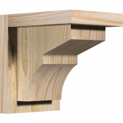 Ekena Millwork 6 Inch Monterey Rough Sawn Corbels with Backplate