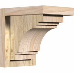 Ekena Millwork 8 Inch Pescadero Rough Sawn Corbels with Backplate