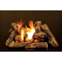 Empire 21/24 Inch Elite Radiant Vented Gas Burner with Kensington Forest Refractory Log Set - Millivolt