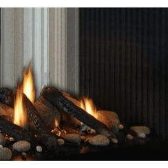 Empire Mixed Logs and Stones Media for Vented 36 Inch Tahoe Peninsula and See-Thru Fireplaces