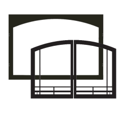 Empire Door Frame and Mission Arch Doors - Matte Black - Breckenridge Deluxe and Vail Premium 32 Inch Models