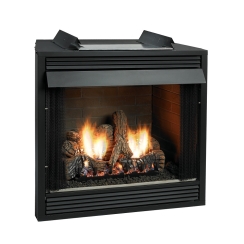 Empire 32 Inch Breckenridge Premium Vent Free Flush Gas Fireplace Firebox with Traditional Brick Ceramic Liner