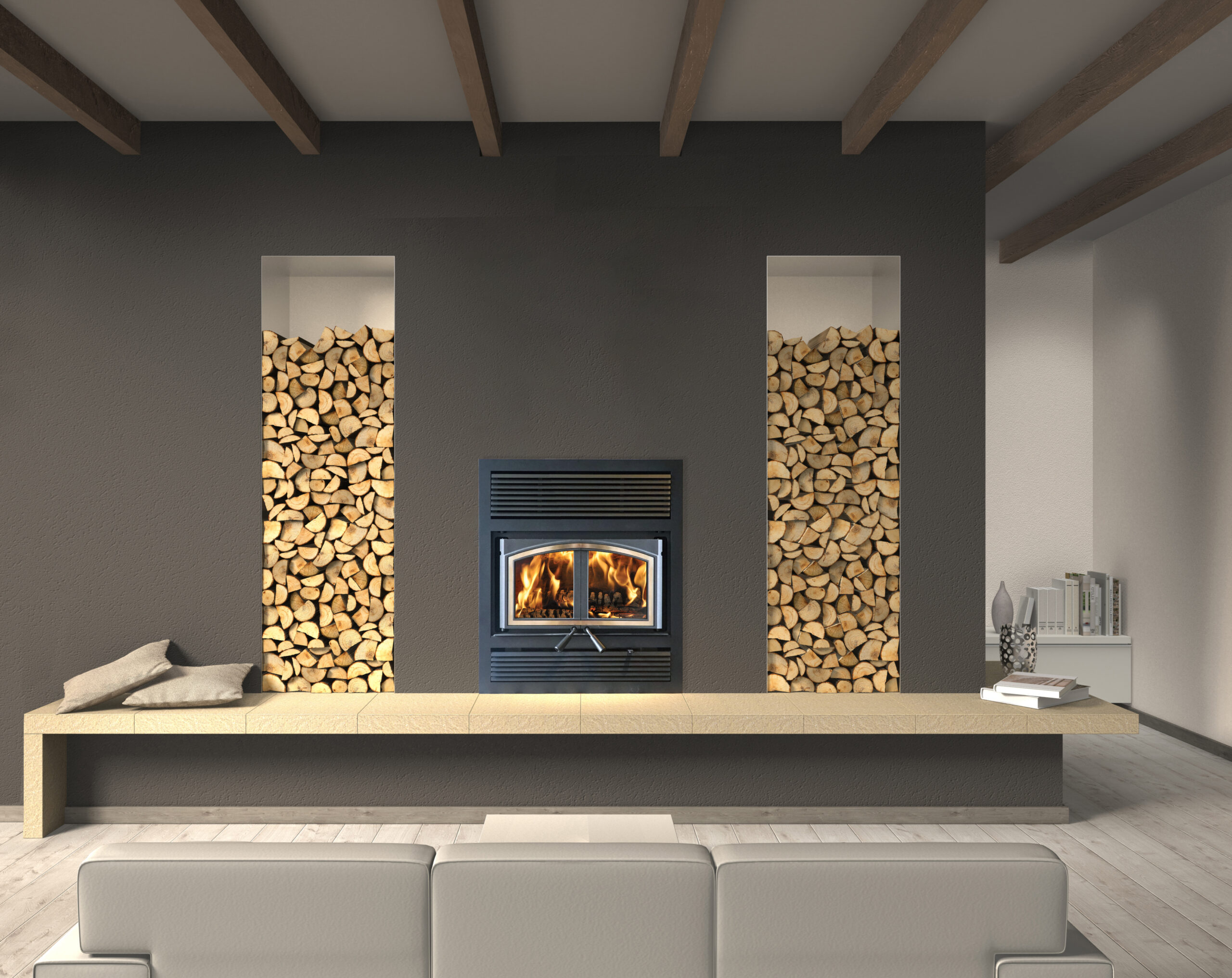 Empire Stove 36 Inch Metallic Black Steel St Clair 3000 Wood Burning Fireplace