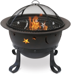 Endless Summer Oil-Rubbed Bronze Fire Pit with Moon and Stars Design