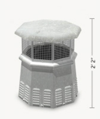 European Copper Pawn Octagonal Chimney Pot - Freedom Gray Finish