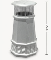 European Copper Queen Octagonal Chimney Pot - Freedom Gray Finish