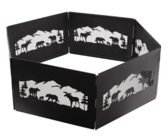 Blue Sky 36 Inch Hexagonal Black Steel Zion Portable Fire Ring with Carrying Bag