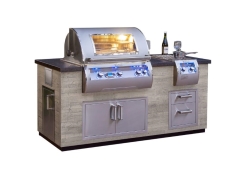 Fire Magic Pre-Fab Reclaimed Wood Island System with Cut-Outs for E660i Series Grills