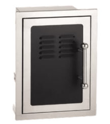 Fire Magic Premium Flush Soft Close 14 Inch Black Diamond Door with Tank Tray and Louvers