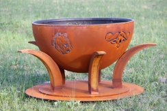 Fire Pit Art Africa's Big Five Game Wood Burning Fire Pit