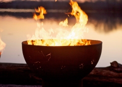 Fire Pit Art Funky Dog Wood Burning Fire Bowl