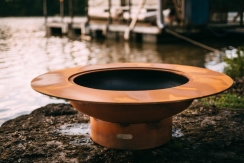 Fire Pit Art Magnum Fire Pit with Lid - Electronic Ignition