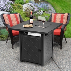 Costway 28 Inch Square Spark Ignition Propane Patio Fire Table