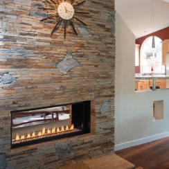 Fireplace with Glass Rocks - Fire Glass Fireplaces
