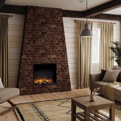 Flamerite Fires 30 Inch Tall Traditional Slim Line Built in Electric Fireplace with Remote