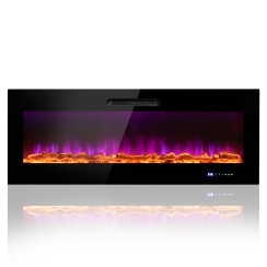 Costway 50 Inch Wall Mount or Recessed Linear Electric Fireplace