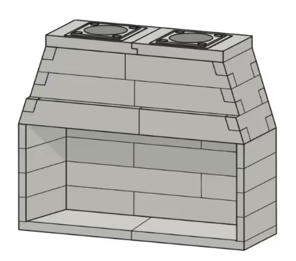 FireRock 60 Inch Conventional Oversized Masonry Fireplace