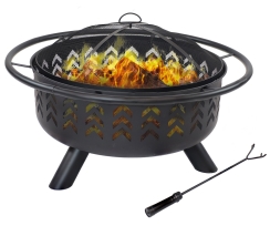 SunnyDaze 36 Inch Arrow Motif Steel Woodburning Fire Pit