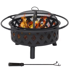 SunnyDaze 30 Inch Crossweave Woodburning Fire Pit