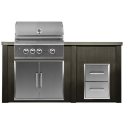 Haven Outdoor 6 Foot Coyote Outdoor Kitchen Island with 2-Drawer Cabinet