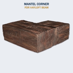 Lexington Hearth Corner Mantel for Hayloft Beam Non-Combustible Mantel Shelves