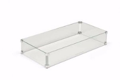 Hearth Products Controls 31 x 15 Inch Linear Tempered Glass Wind Guard With Extension Kit for Fire Pits
