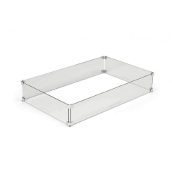 Hearth Products Controls 61 x 23 Inch Rectangular 4-Piece Tempered Glass Wind Guard for Fire Pit Inserts