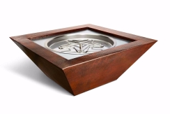 Hearth Products Controls 40 Inch Square Hammered Sedona Gas Fire Bowl - Match Lit