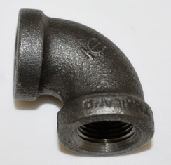 Hearth Products Controls 90 Degree Black Iron Gas Pipe Elbow - 3/8 Inch FPT