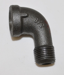 Hearth Products Controls 90 Degree Black Iron Gas Pipe Street Elbow - 3/8 Inch MPT x 3/8 Inch FPT