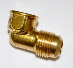 Hearth Products Controls 90 Degree Brass Female Gas Pipe Elbow - 1/2 Inch Tube and 3/8 Inch FIP