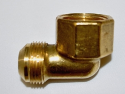 Hearth Products Controls 90 Degree Brass Female Gas Pipe Elbow - 3/4 Inch MIP Tube and 15/16 Inch FIP