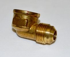 Hearth Products Controls 90 Degree Brass Female Gas Pipe Elbow - 3/8 Inch Tube and FIP