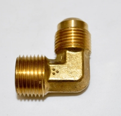 Hearth Products Controls 90 Degree Brass Male Gas Pipe Elbow - 1/2 Inch Tube and 1/2 Inch MIP