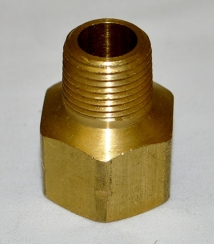 Hearth Products Controls Brass Gas Pipe Adapter - 1/2 Inch FIP and 3/8 Inch MIP