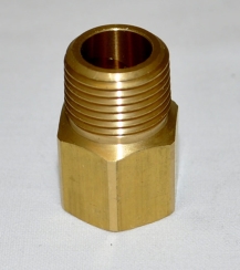 Hearth Products Controls Brass Gas Pipe Adapter - 3/8 Inch FIP and 3/8 Inch MIP