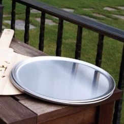 Hearth Products Controls Set of Two 12 Inch Wide Rim Aluminum Pizza Pans