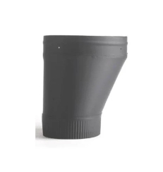 Heat-Fab Welded Black Stovepipe Oval to Round Offset Connection Boot for Vermont Castings Stoves - 8-Inch Diameter