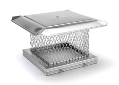 HomeSaver Pro 13 in. x 13 in. Base Single-Flue Tall Mesh Stainless Steel Chimney Cap