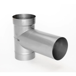 HomeSaver RoundFlex Short Tee with Crimped 10 inch Removable Take-Off for 7 inch Chimney Liner