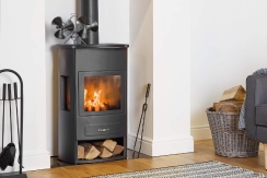 Moving wood stove heat sales around the house
