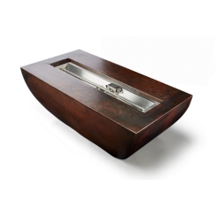 HPC 47 Inch Phoenix Hammered Copper Fire Bowl with Torpedo Trough Burner
